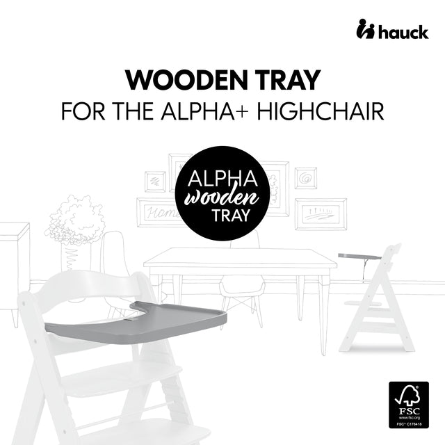 Hauck Alpha Highchair Tray - Grey