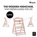 Hauck Alpha+ Wooden Highchair - Rose