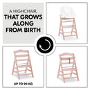 Hauck Alpha+ Wooden Highchair - Rose