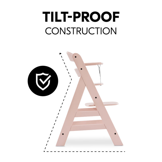 Hauck Alpha+ Wooden Highchair - Rose