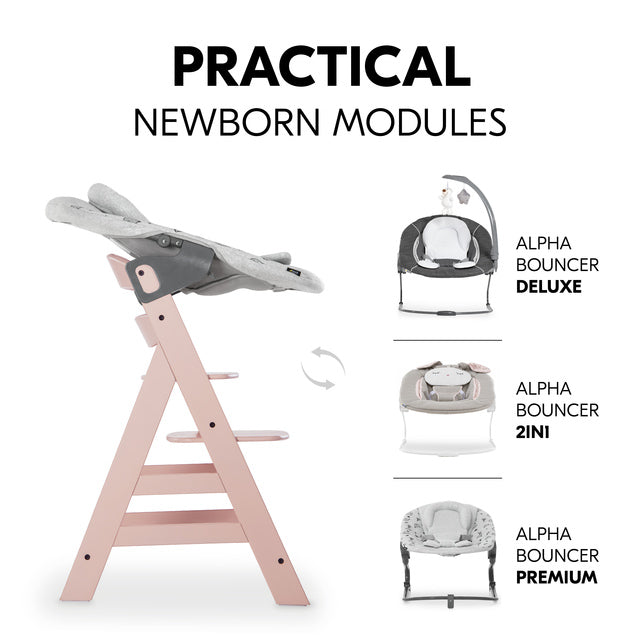 Hauck Alpha+ Wooden Highchair - Rose