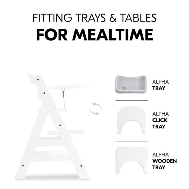 Hauck Alpha+ Wooden Highchair - White