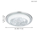 EGLO Acolla Ceiling Light - Chrome & White