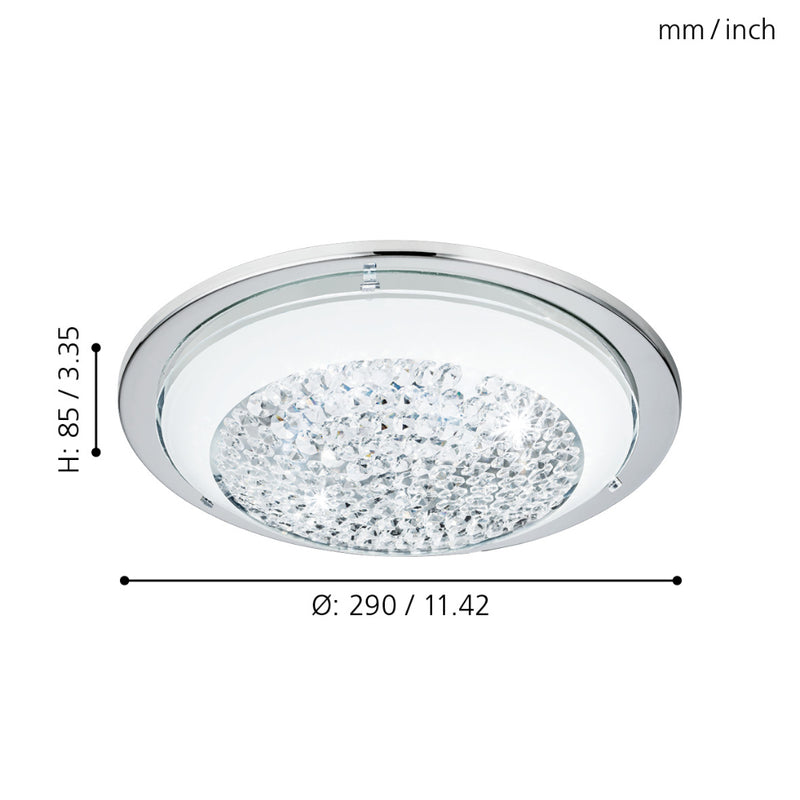 EGLO Acolla Ceiling Light - Chrome & White