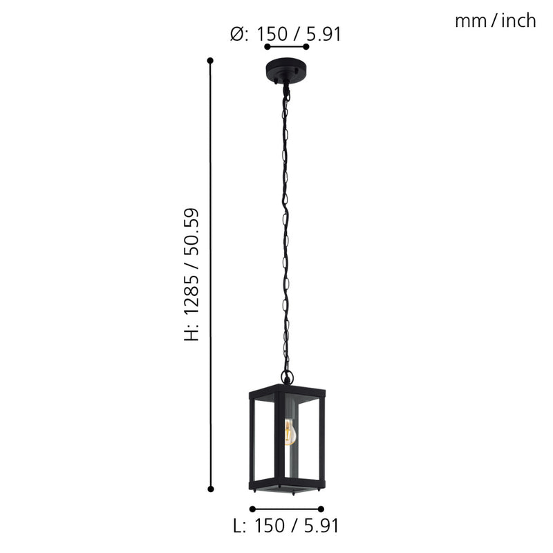 EGLO Alamonte Exterior Pendant Light - Black