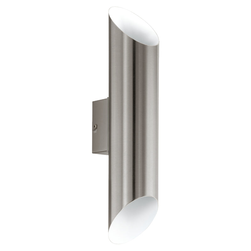 EGLO Agolada Exterior Wall Light Up and Down 2 Light - Stainless Steel & White