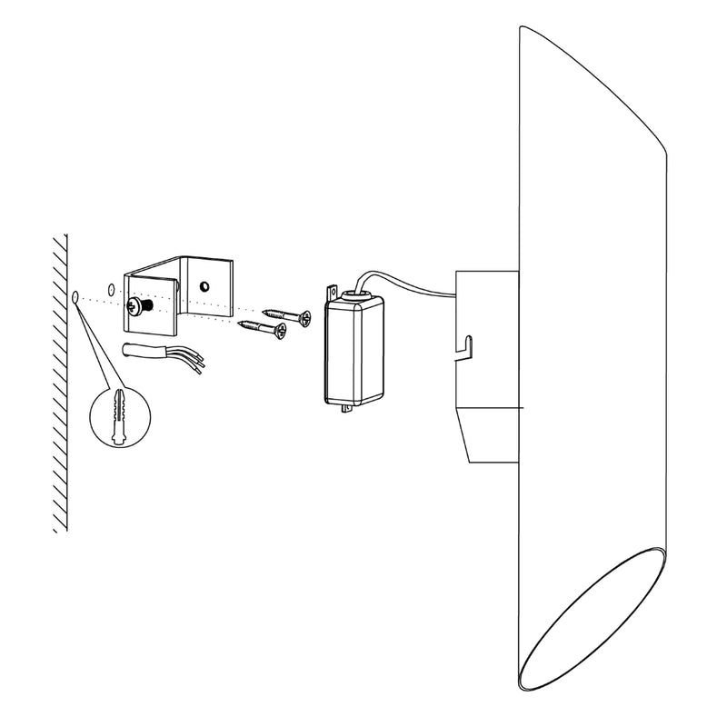 EGLO Agolada Exterior Wall Light Up and Down 2 Light - Stainless Steel & White