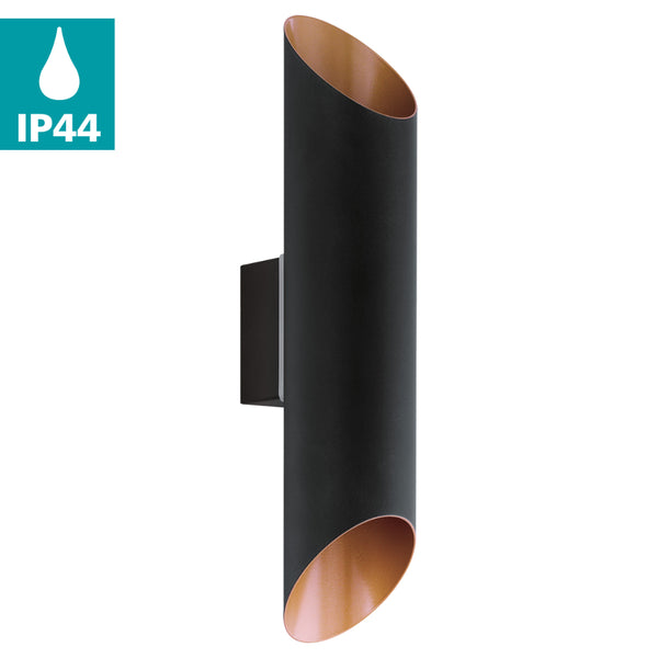 EGLO Agolada Exterior Wall Light Up and Down 2 Light - Black & Copper