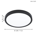 EGLO Fueva Ceiling Light Circular- Black