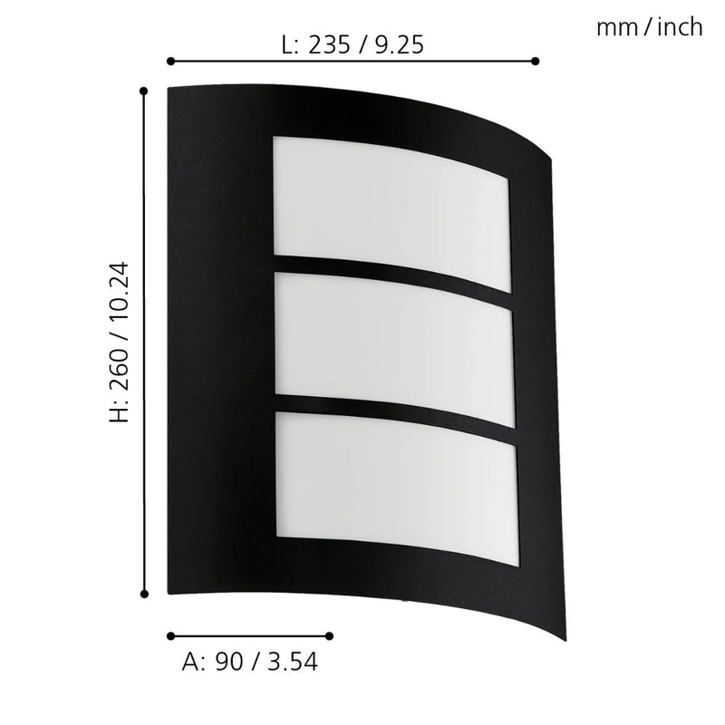 EGLO City Exterior Wall Lamp - Black