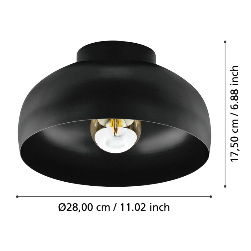 EGLO Mogano Ceiling Light - Matt Black