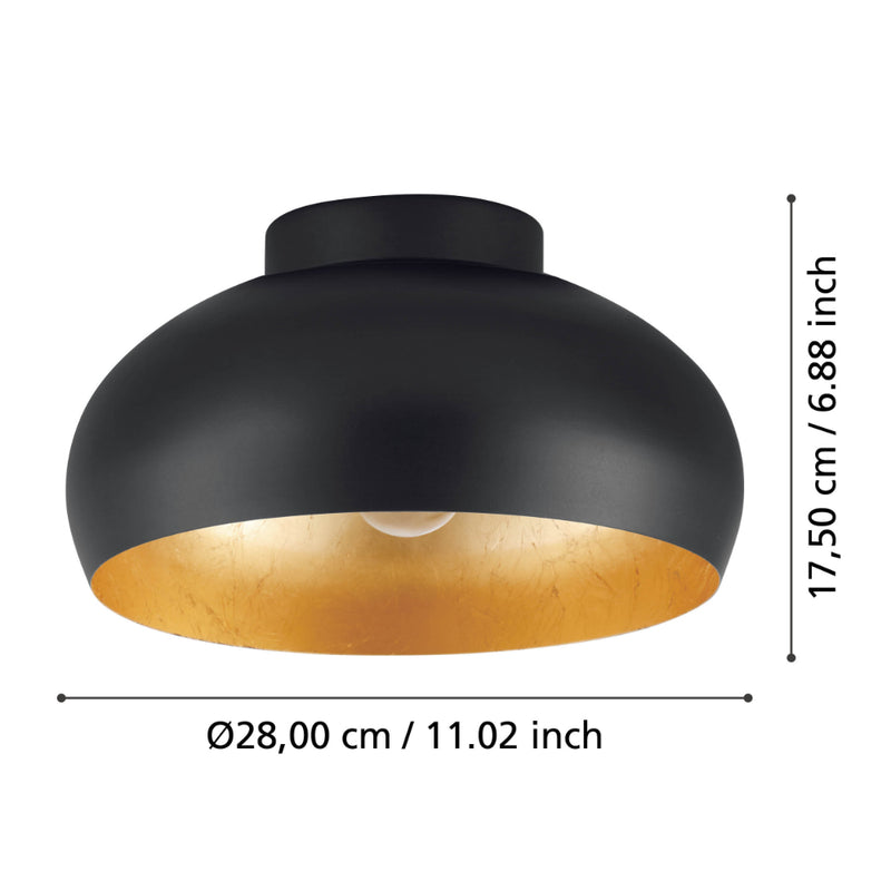 EGLO Mogano Ceiling Light - Black & Gold