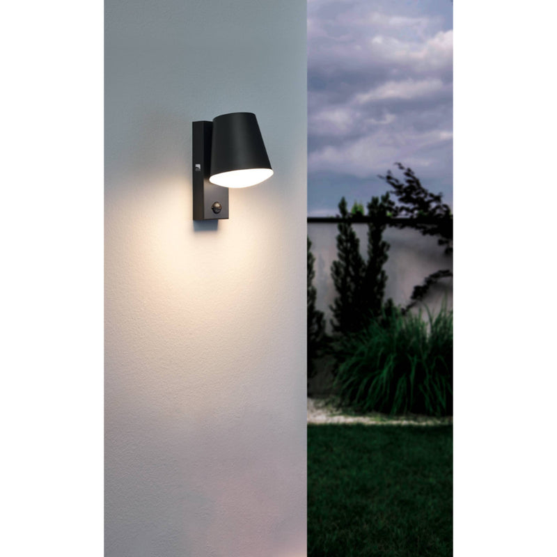 EGLO Caldiero Exterior Wall Light with Sensor- Anthracite