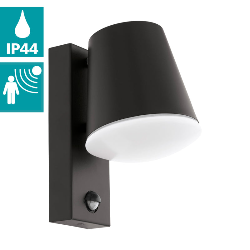 EGLO Caldiero Exterior Wall Light with Sensor- Anthracite