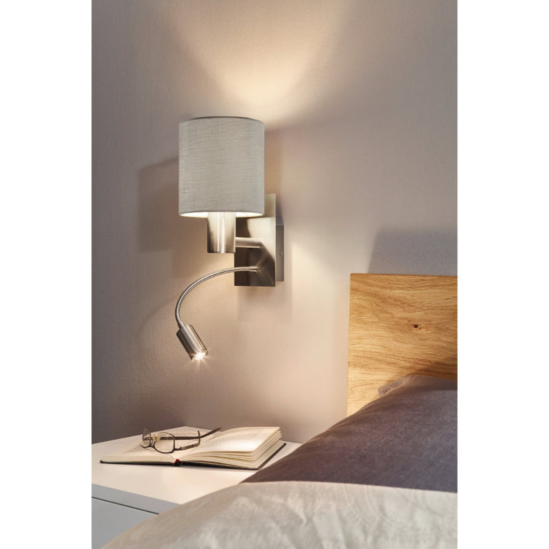 EGLO Pasteri Wall Lamp with Reading Light - Taupe