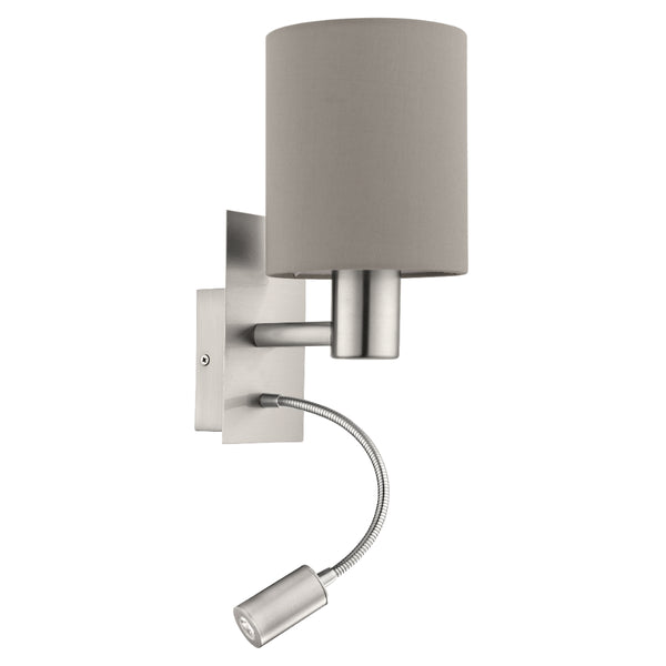 EGLO Pasteri Wall Lamp with Reading Light - Taupe
