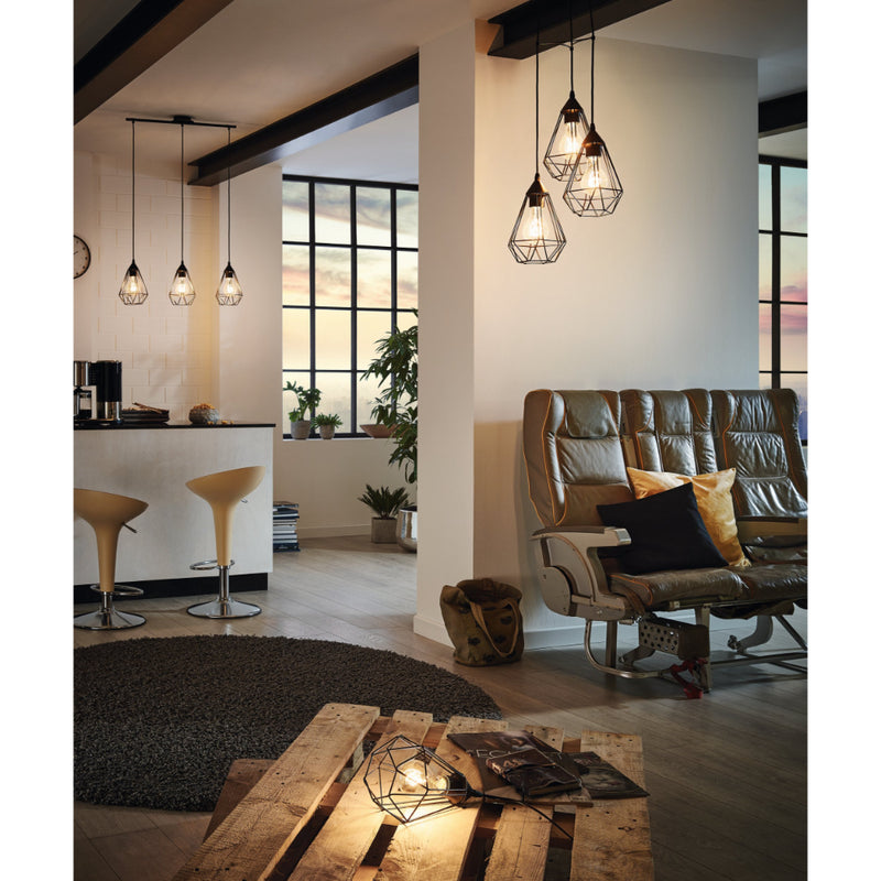 EGLO Tarbes Geometric Pendant Light Set of 3 - Black