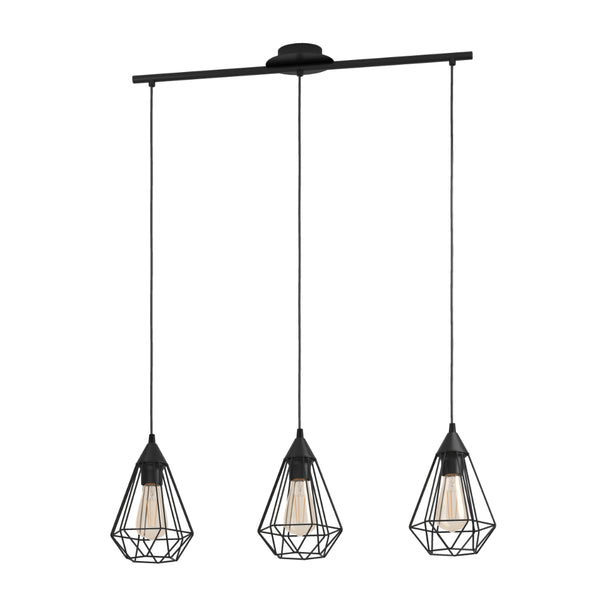 EGLO Tarbes Geometric Pendant Light Set of 3 - Black