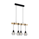 EGLO Townshend Industrial Pendant Light with 4 Bulbs - Black