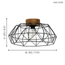 EGLO Padstow Geometric Ceiling Light - Black