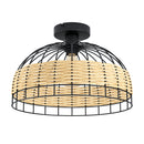EGLO Anwick Ceiling Light - Black & Rattan