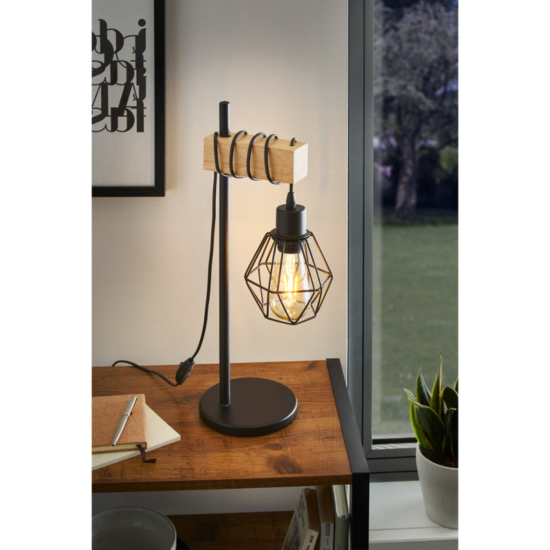 EGLO Townshend Industrial Table Light - Black