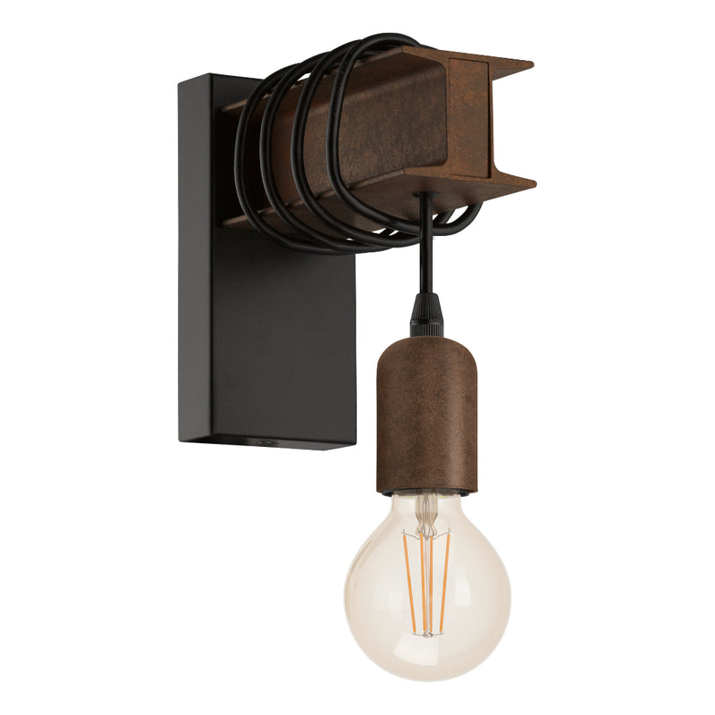 EGLO Townshend Steel Wall Light - Brown