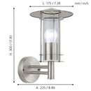 EGLO Lisio Exterior Wall Light 30cm - Silver