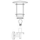 EGLO Lisio Exterior Wall Light 30cm - Silver