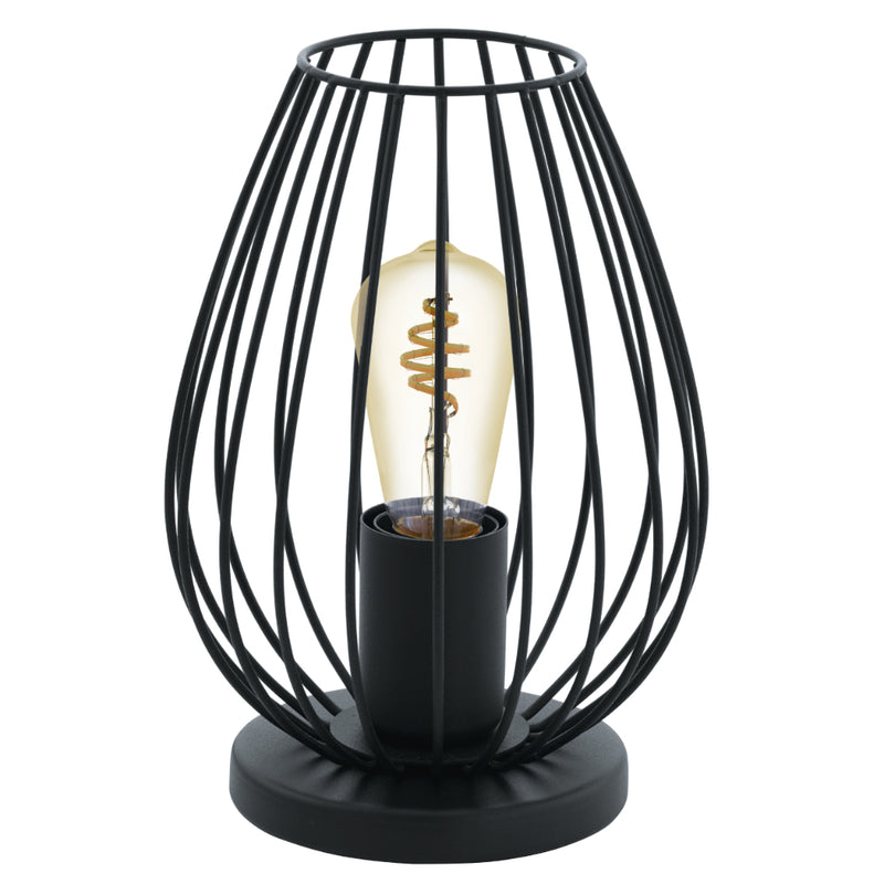 EGLO Newtown Vintage Table Lamp in Cage - Black