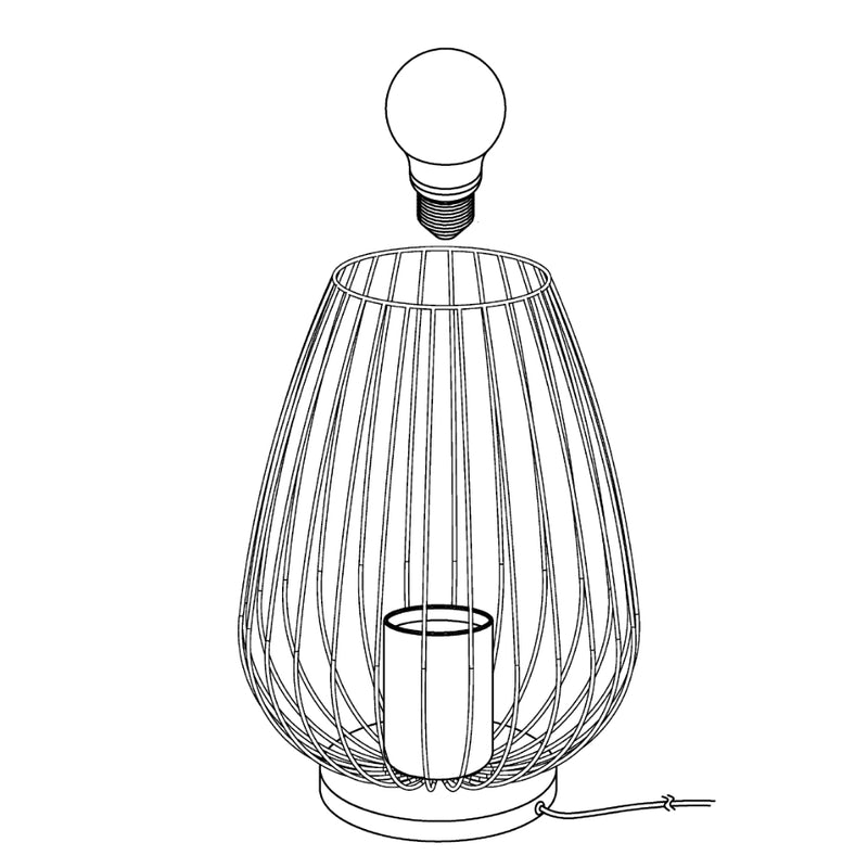 EGLO Newtown Vintage Table Lamp in Cage - Black