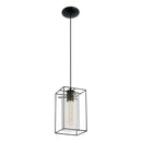 EGLO Loncino Pendant Light - Black Steel & Smoked Glass