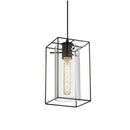 EGLO Loncino Pendant Light - Black Steel & Smoked Glass