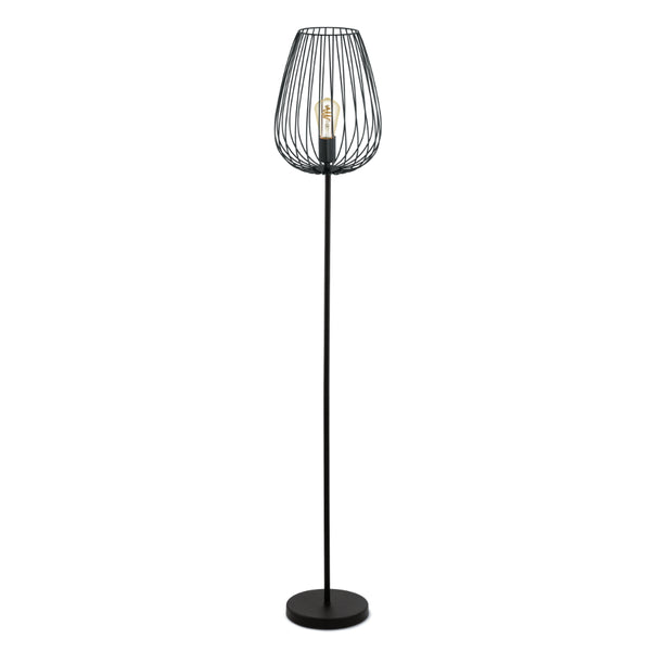 EGLO Newtown Vintage Caged Floor Lamp - Black