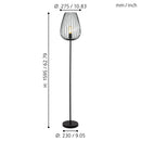 EGLO Newtown Vintage Caged Floor Lamp - Black