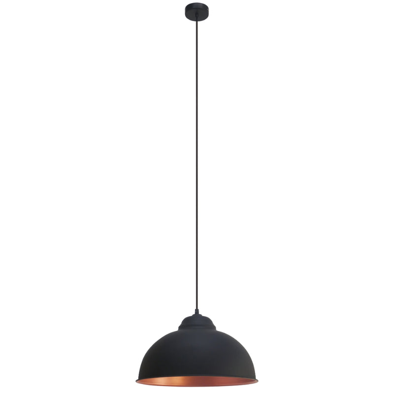 EGLO Truro Domed Pendant Light - Black & Copper