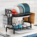 Lifeideas Black Steel Dish Drying Rack 2-Tier
