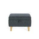 Livingandhome Linen Upholstered Storage Ottoman Stool