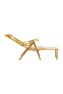 Garden Sanctuary Bamboo Foldable Recliner Lounge Chair with Retractable Footrest