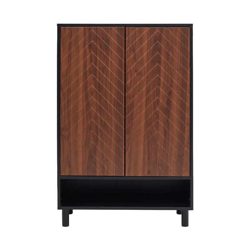 Lifeideas 6-Tier Black Shoe Cabinet with Doors