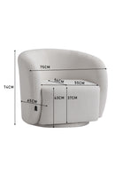 Livingandhome Swivel Tub Chair Upholstered Single Sofa