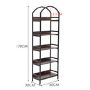Livingandhome 5-Tier Arched Wooden Bookcase Storage Shelf