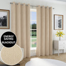 Enhanced Living Chester Natural Eyelet Thermal Noise Reducing Blackout Curtains - Pair