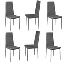 Livingandhome Set of 6 Modern Faux Leather Armless High Back Dining Chairs