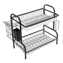 Lifeideas Black Steel Dish Drying Rack 2-Tier