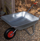 Samuel ALEXANDER 65 Litre 60kg Capacity Galvanised Metal Garden Cart Wheelbarrow - Heavy Duty Garden Wheelbarrows with Pneumatic Tyre