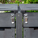 2.15m x 1.16m Outdoor Wooden Garden Triple Wheelie Bin Store Storage for 3 Bins in Dark Grey