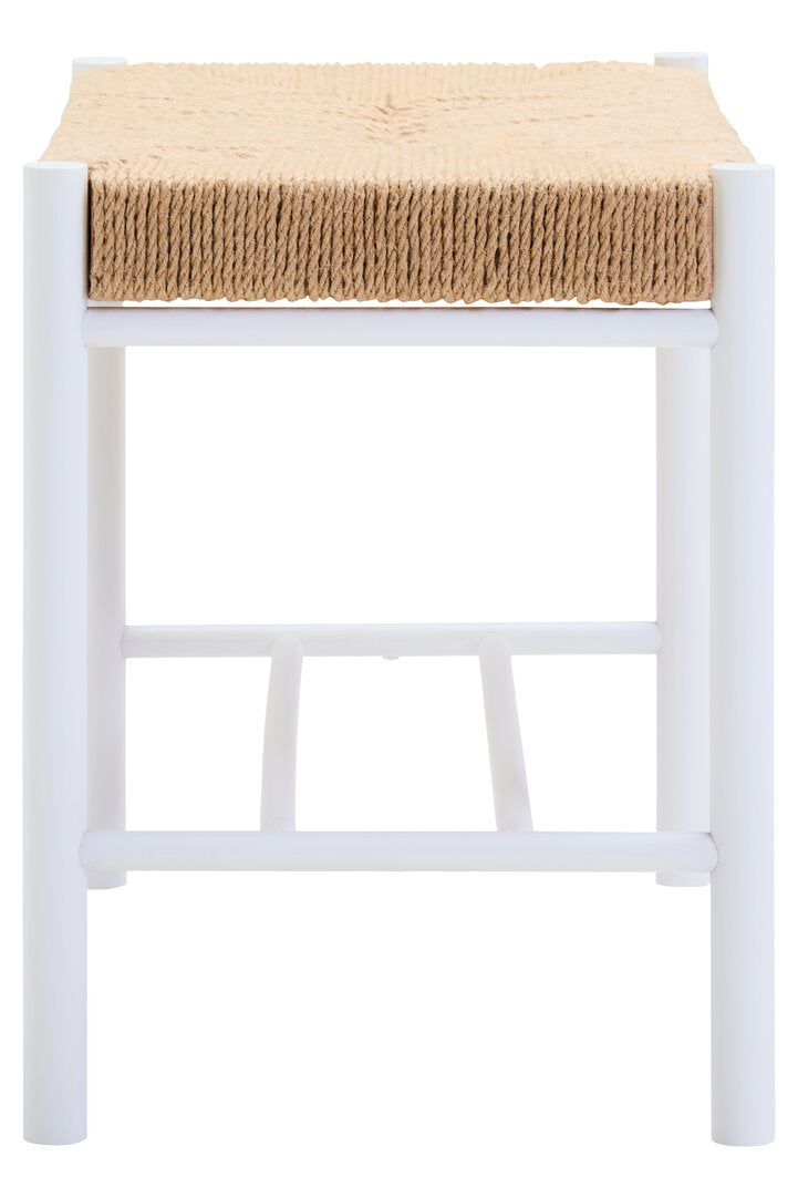 Bandar Small Natural Rope and White Wood Bench