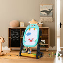 Livingandhome Double-Sided Adjustable Drawing Magnetic Easel with Board Games