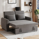 Livingandhome Grey Convertible Sofa Bed with 2 Pillows
